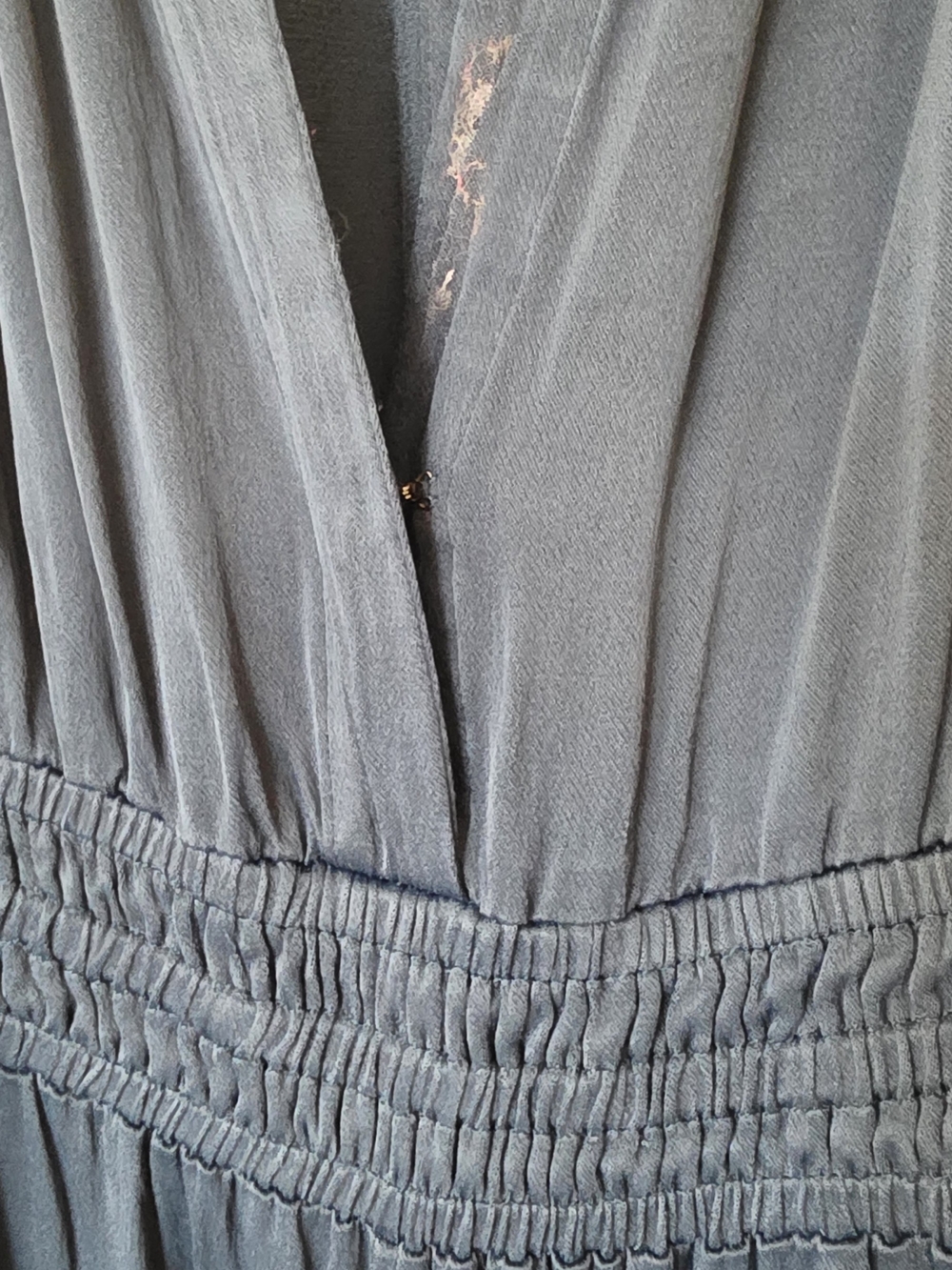 Anthropologie Navy V-Neck Smocked Waist Maxi Dress - Picture 2 of 6
